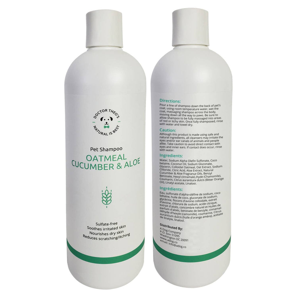 Dr. Theo’s Oatmeal, Cucumber & Aloe Dog Shampoo – 16 oz