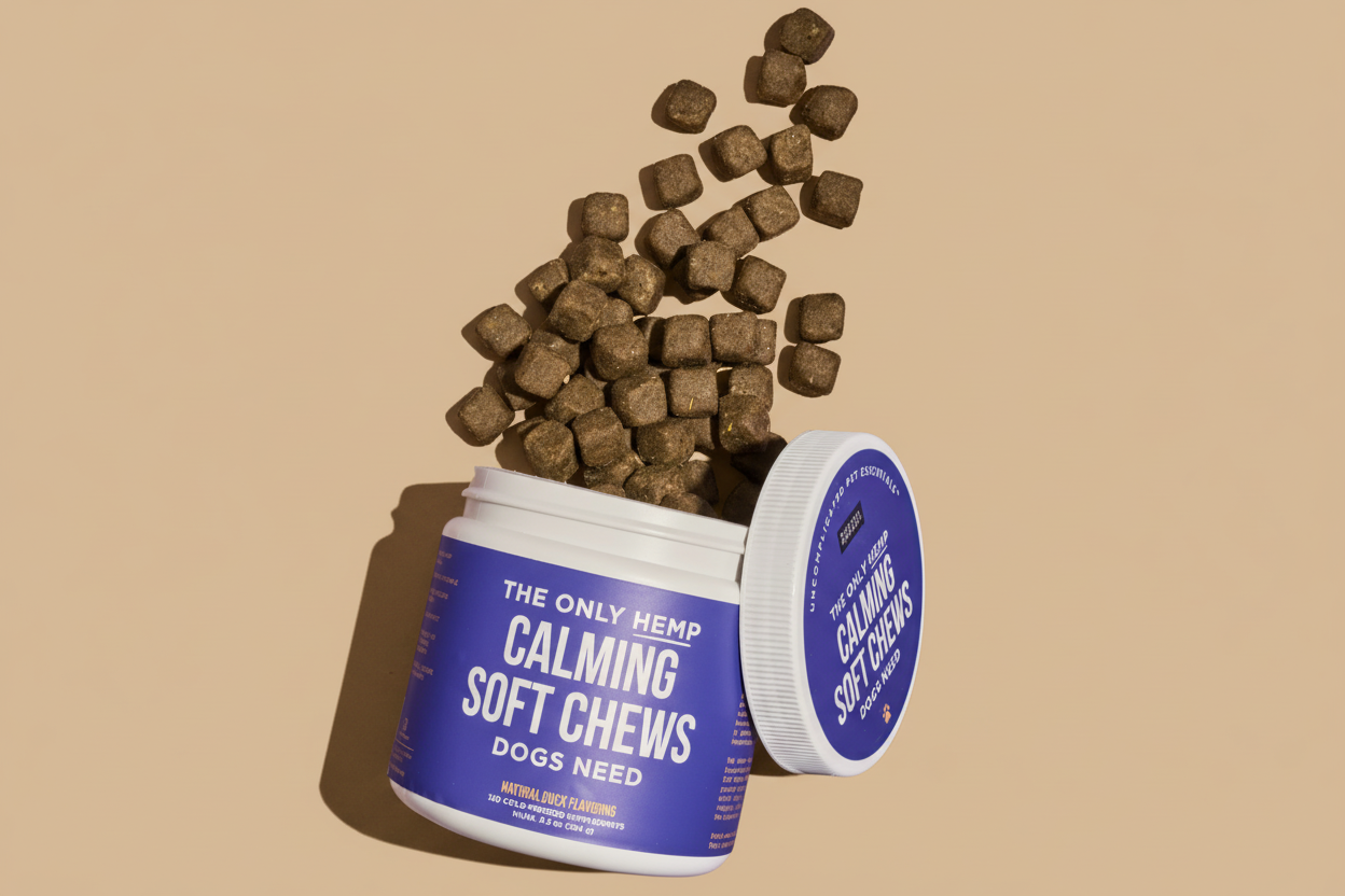 Hemp Calming Soft Chews for Dogs – Daily Relaxation Support (120 Ct)/ Soft Chews Calmantes con Hemp para Perros – Apoyo Diario (120 Unidades)