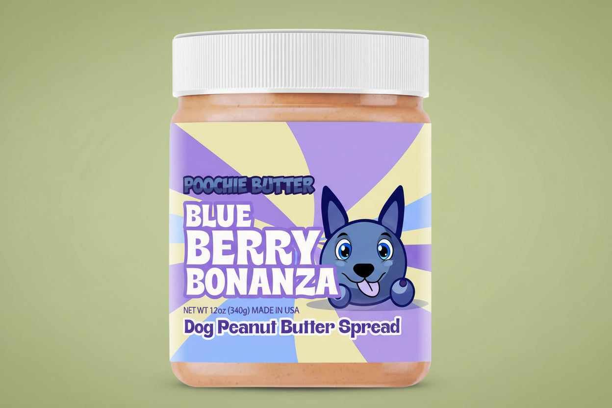 Blueberry Peanut Butter Spread for Dogs – Enrichment Treat (12 oz)/ Mantequilla de Maní con Blueberry para Perros – Treat de Enriquecimiento (12 oz)