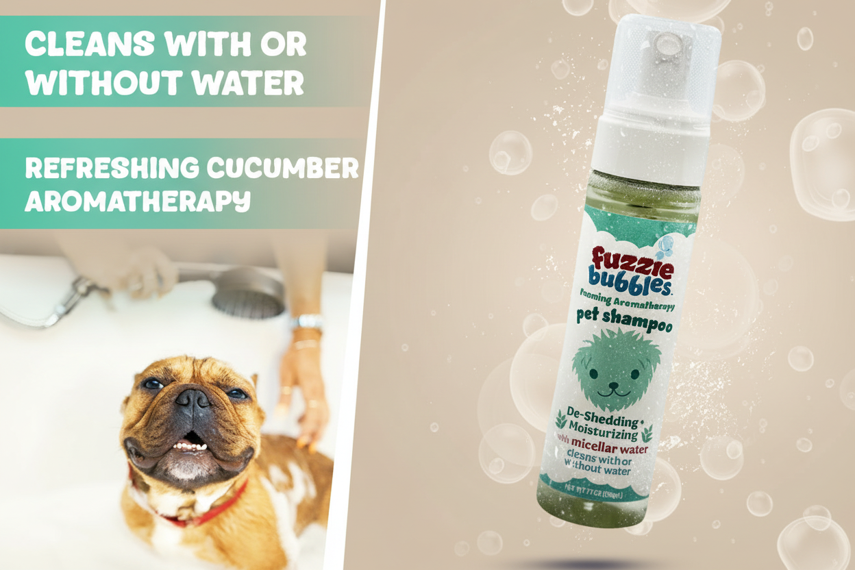Fuzzie Bubbles DeShedding & Moisturizing Foaming Pet Shampoo (Micellar + Cucumber)