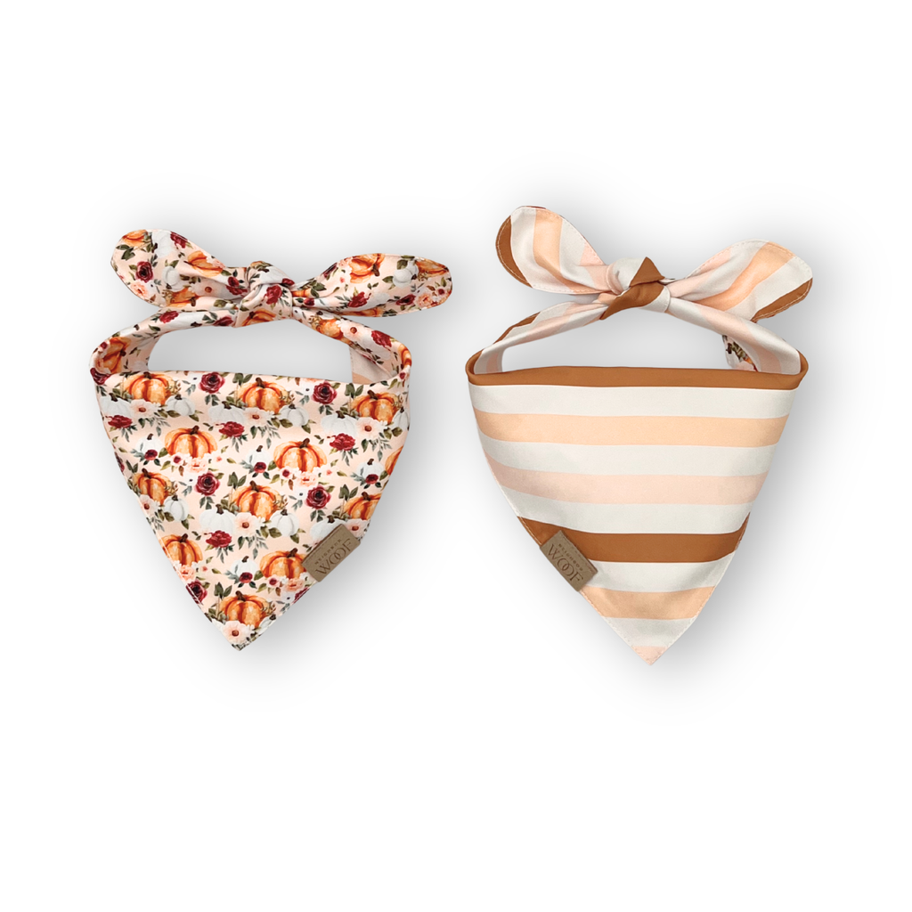 🐾 BOHIO YUKIYU™ Blush Garden Reversible Bandana – M, L
Soft Floral | Blush Caramel Stripe - Crafted by our artisan partner