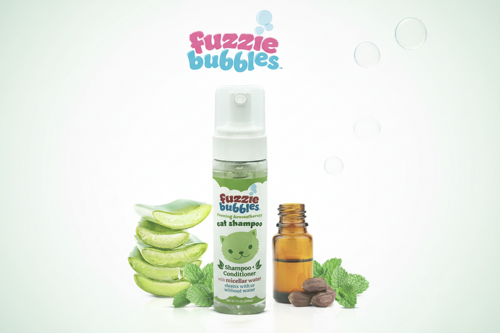 Fuzzie Bubbles 2-in-1 Foaming Cat Shampoo & Conditioner – Waterless Micellar Formula