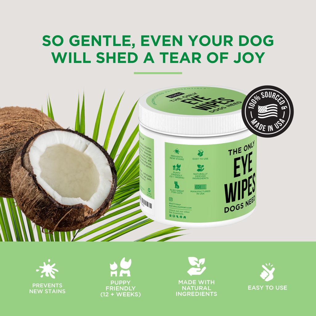 Gentle Eye Cleaning Wipes for Dogs – Tear & Debris Care/ Toallitas Suaves para Limpieza de Ojos – Cuidado Diario