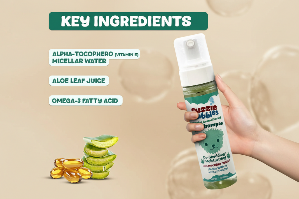 Fuzzie Bubbles DeShedding & Moisturizing Foaming Pet Shampoo (Micellar + Cucumber)