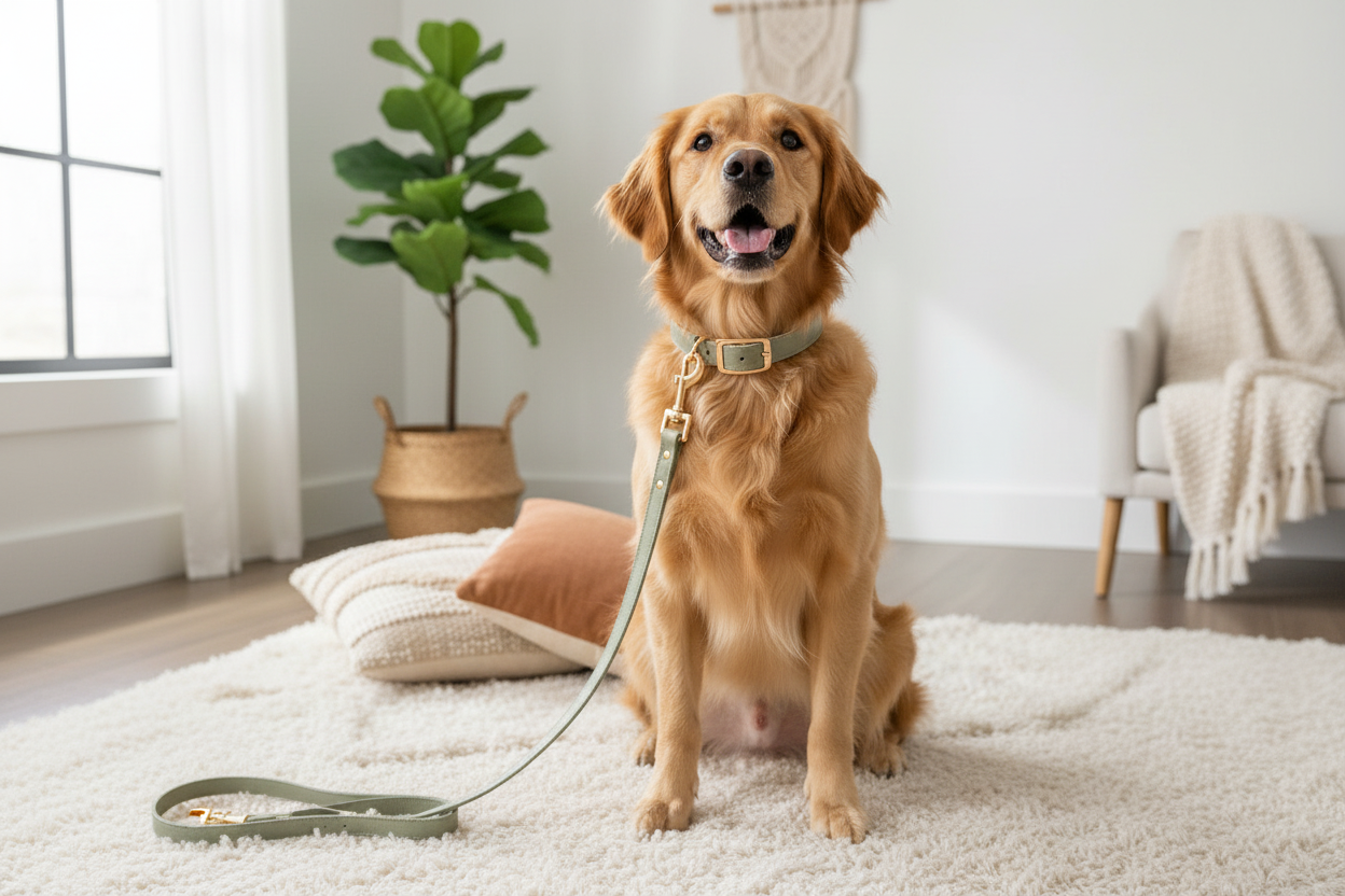 🐾 BOHIO YUKIYU™ Sage Signature Set
Leather Collar + Leather Leash Bundle - Crafted by our artisan partner