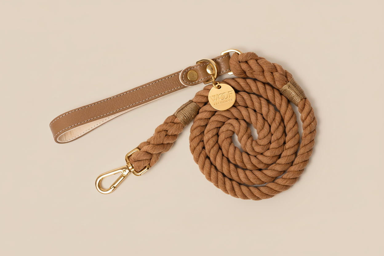 🐾 BOHIO YUKIYU™ Hazelnut Signature Set
Collar + Rope Leash Bundle - Crafted by our artisan partner