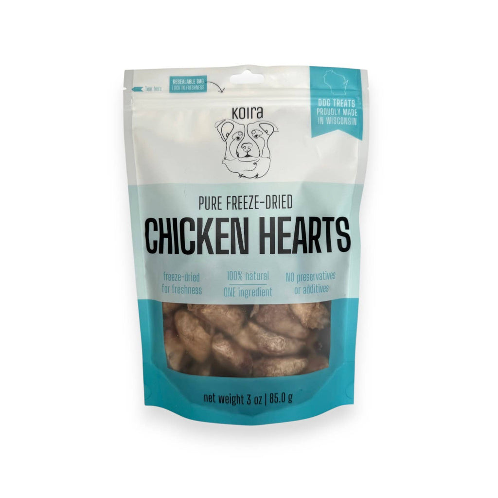 Freeze-Dried Chicken Hearts Dog Treats – Sample Bag (1 oz)
Premios de Corazones de Pollo Liofilizados para Perros – Bolsa Muestra (1 oz)