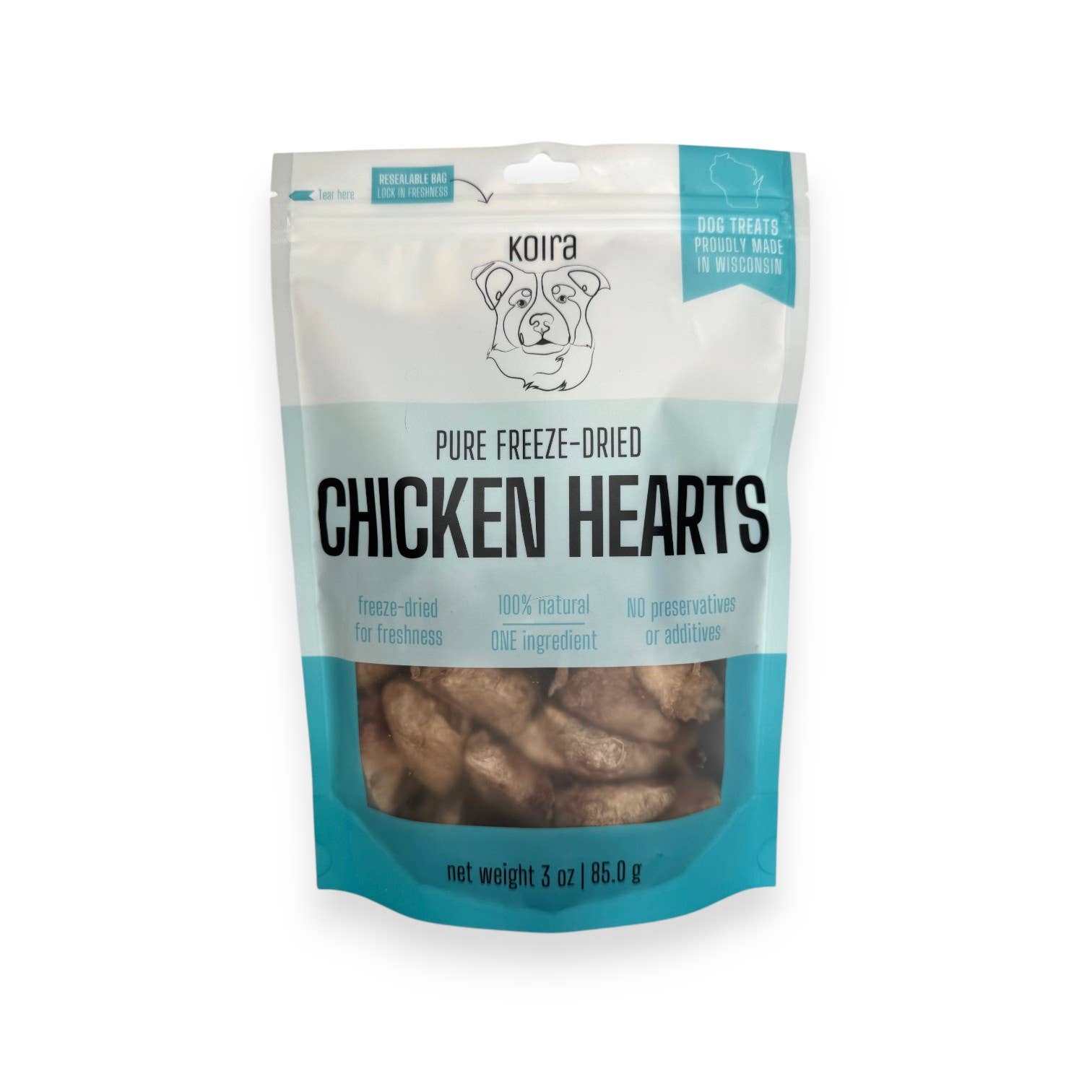 Freeze-Dried Chicken Hearts Dog Treats – 4 oz Bag
Premios de Corazones de Pollo Liofilizados para Perros – Bolsa de 4 oz