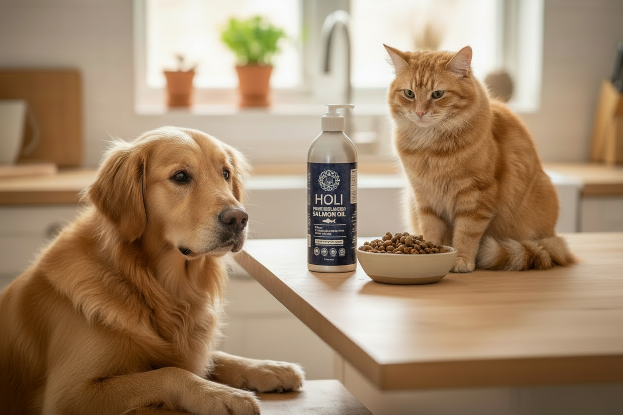 Wild Salmon Oil for Dogs & Cats – Skin, Coat & Joint Support