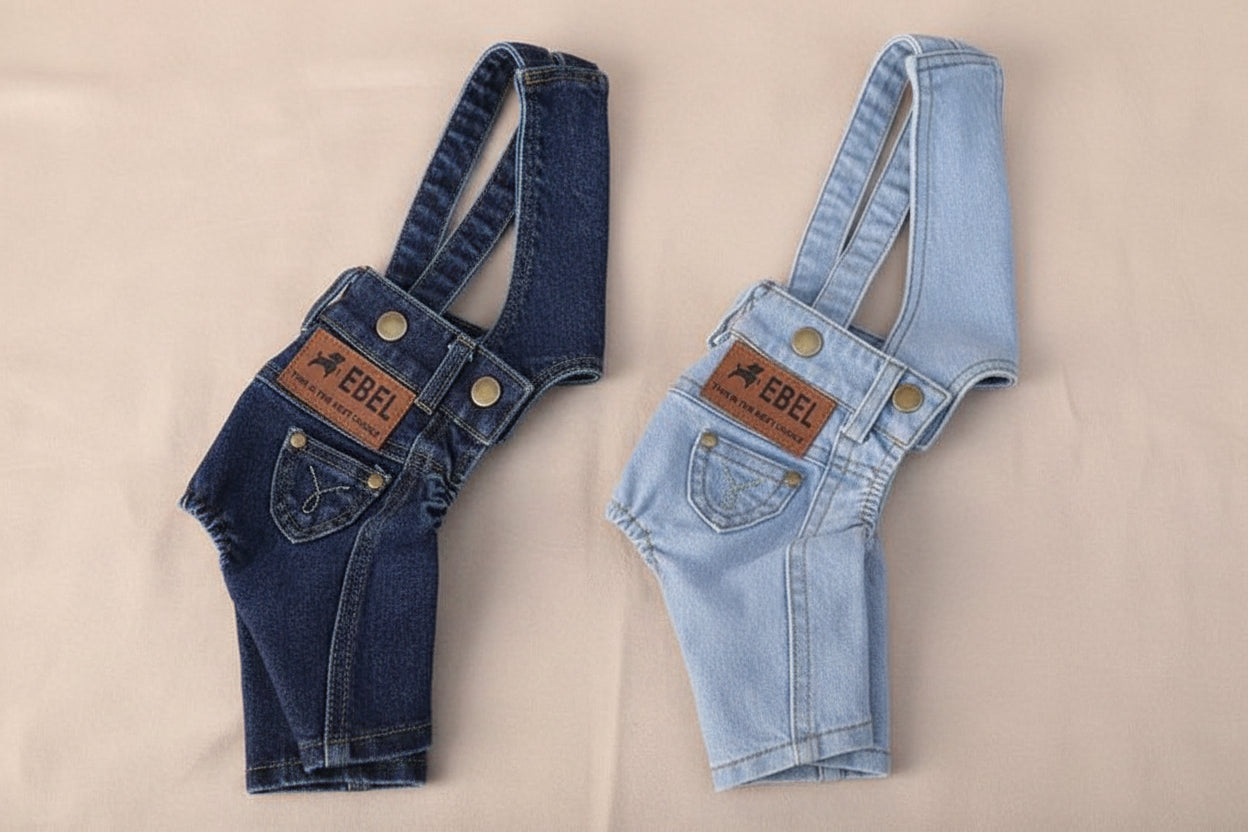Denim Pet Jumpsuit – Dark Blue | Stylish & Comfortable Outfit 🐾 | Small Dogs & Cats