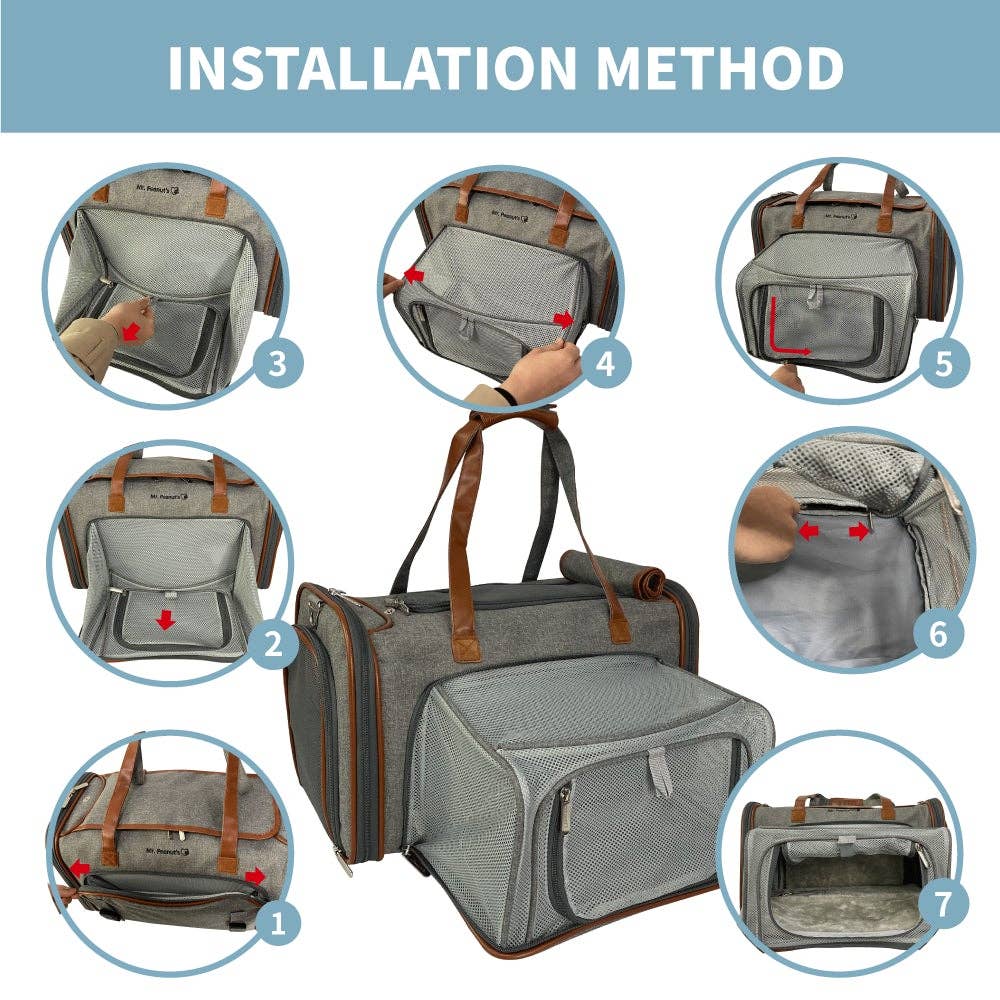 Comfort - Airline-Approved Expandable Pet Carrier – Secure, Comfortable & Travel-Ready / Confort - Transportín Expandible para Mascotas Aprobado por Aerolíneas – Seguro, Cómodo y Listo para Viajar