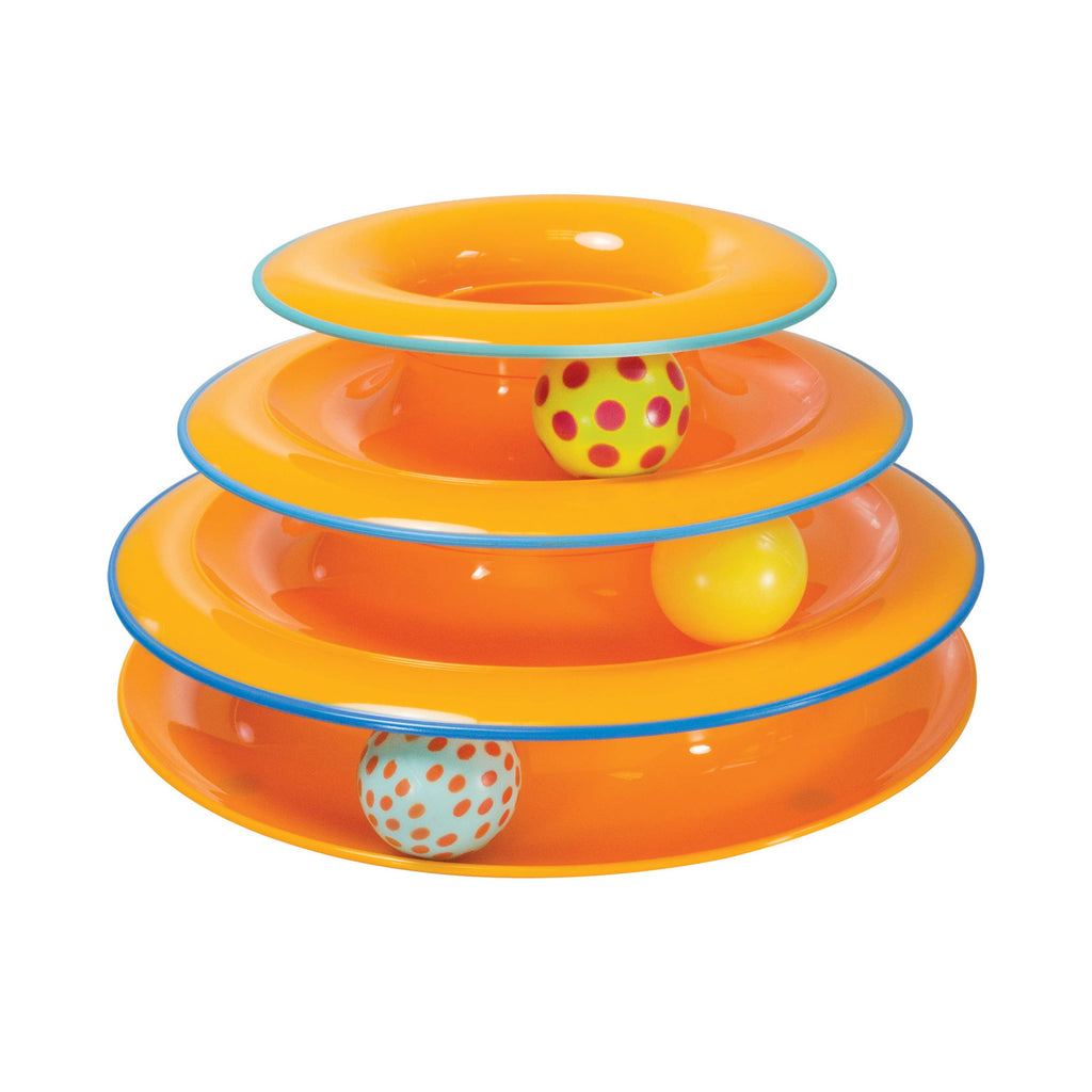 Catstages® Tower of Tracks 3-Tier Interactive Cat Toy/ Catstages® Tower of Tracks – Juguete Interactivo para Gatos de 3 Niveles