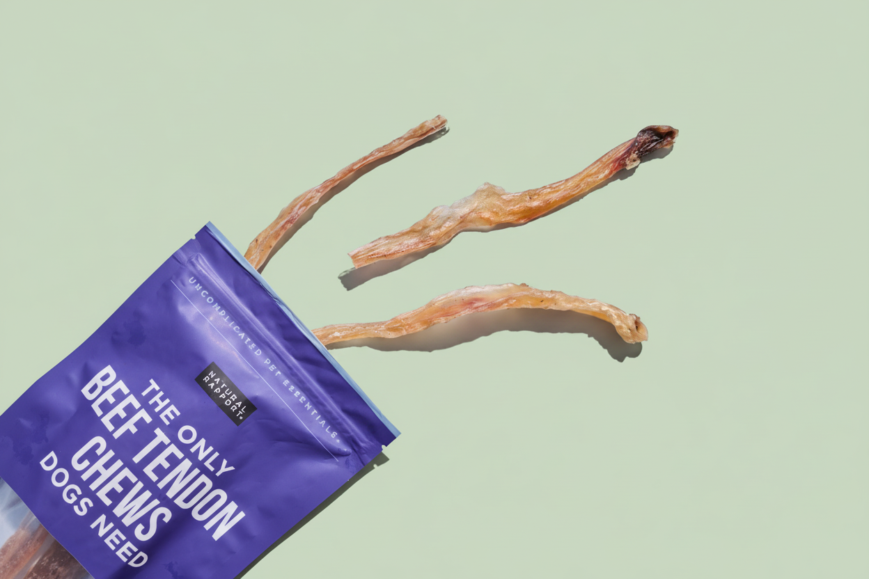 Beef Tendon Chews – Natural Long-Lasting Dog Treat (5 Count)/ Tendones de Res – Premio Natural de Larga Duración (5 Unidades)