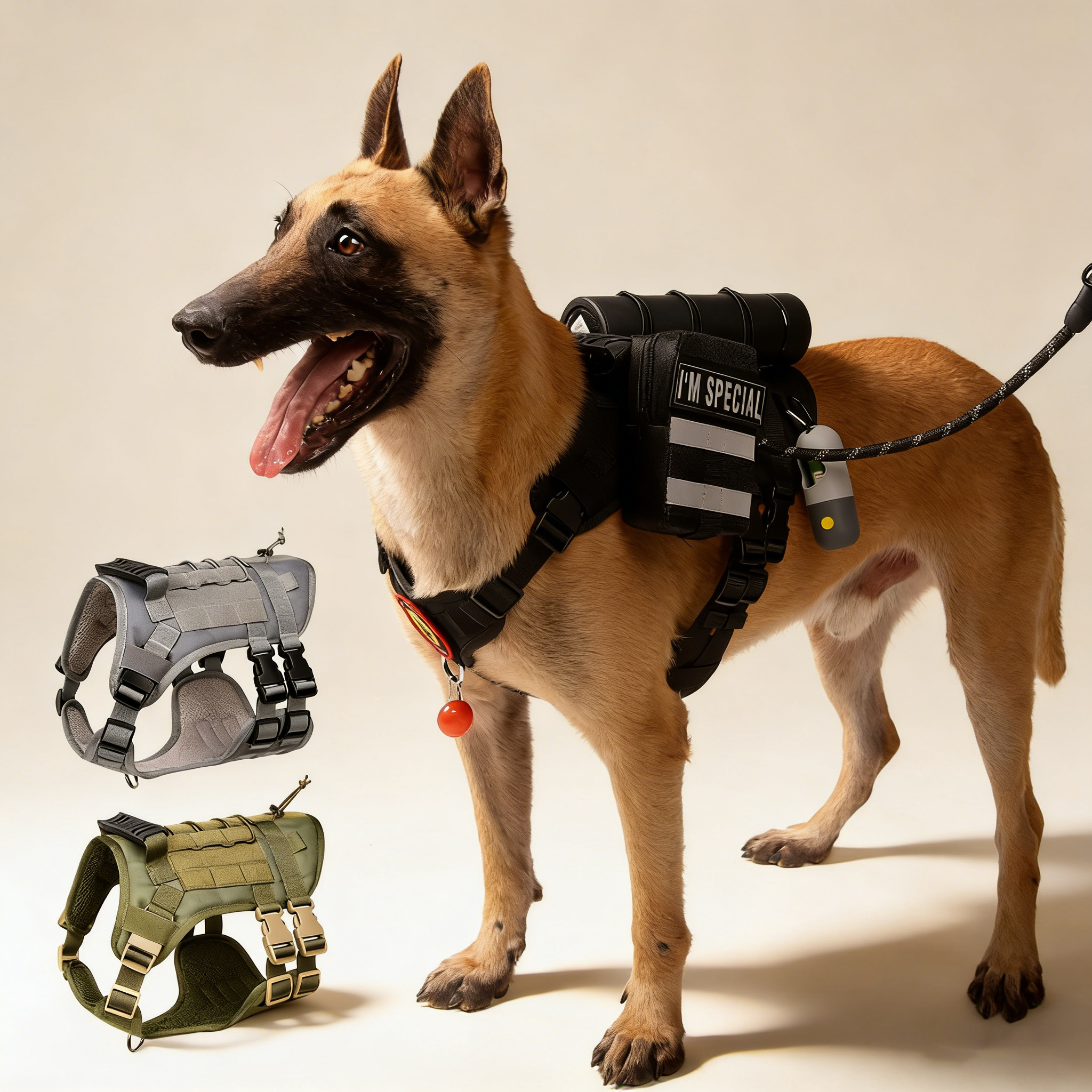 Midnight Tactical Dog Harness Vest | Heavy-Duty Control & Premium Comfort| Chaleco Arnés Táctico Midnight para Perros | Control Resistente y Comodidad Premium