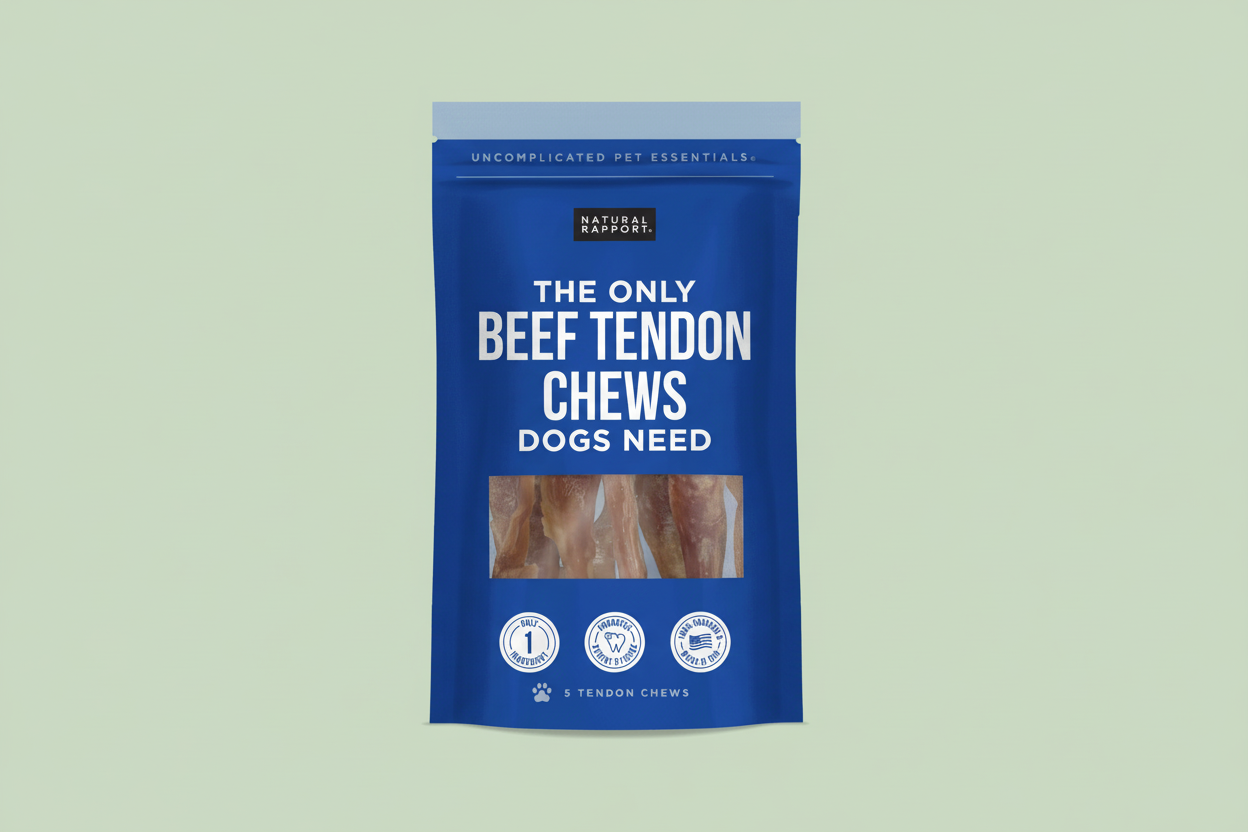 Beef Tendon Chews – Natural Long-Lasting Dog Treat (5 Count)/ Tendones de Res – Premio Natural de Larga Duración (5 Unidades)