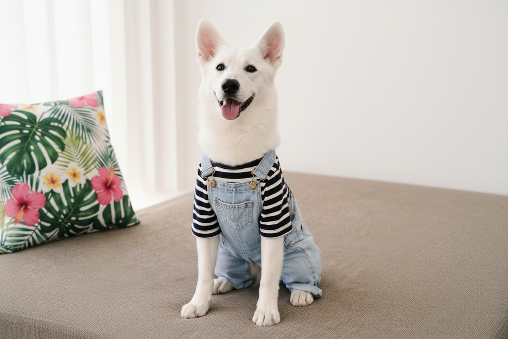 Denim Pet Jumpsuit – Cute, Stylish & Comfortable Outfit 🐾 | For Small Dogs & Cats