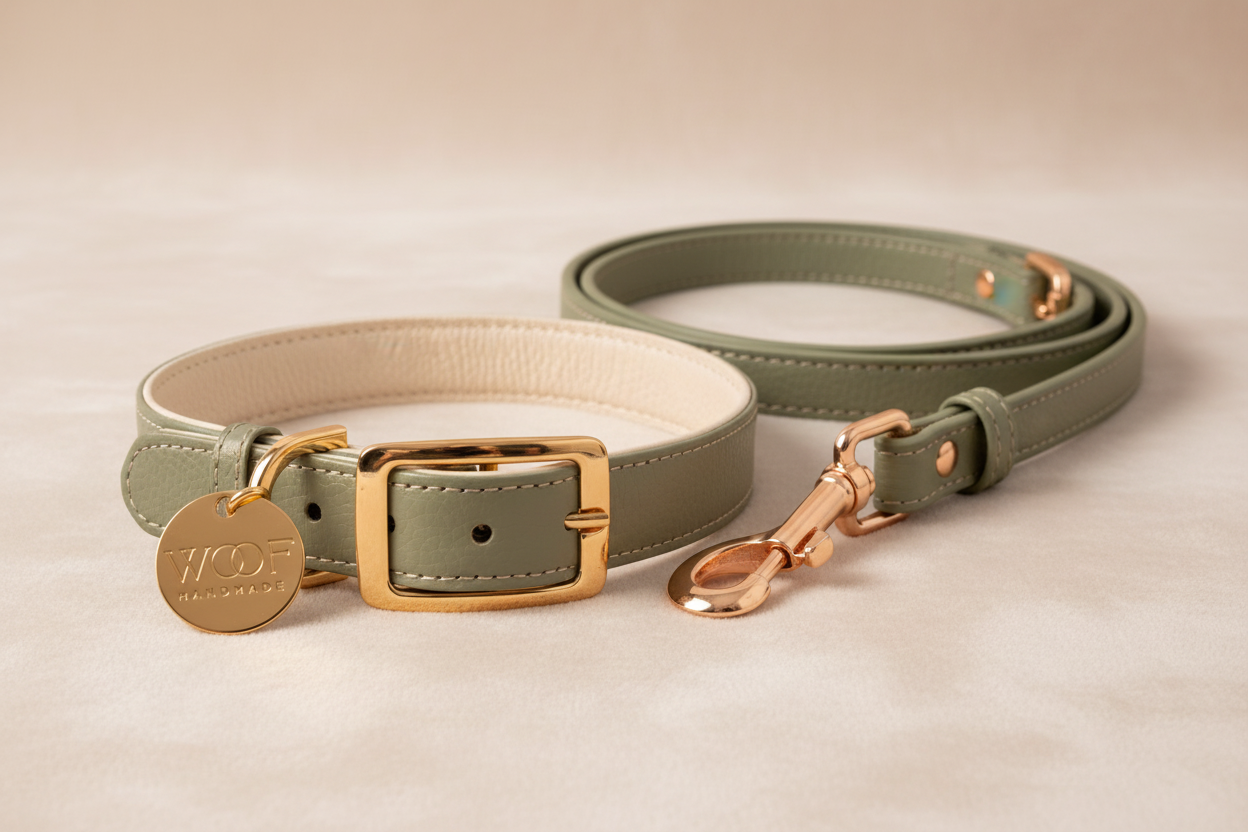 🐾 BOHIO YUKIYU™ Sage Signature Set
Leather Collar + Leather Leash Bundle - Crafted by our artisan partner