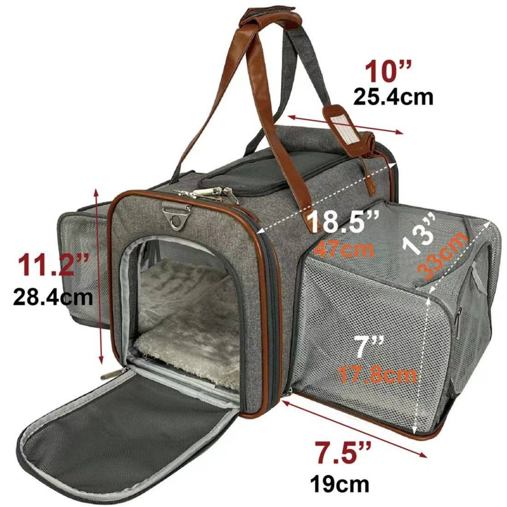 Comfort - Airline-Approved Expandable Pet Carrier – Secure, Comfortable & Travel-Ready / Confort - Transportín Expandible para Mascotas Aprobado por Aerolíneas – Seguro, Cómodo y Listo para Viajar