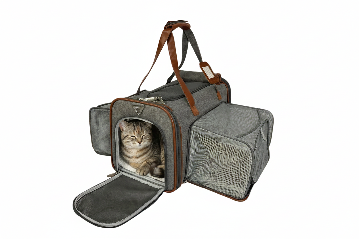 Comfort - Airline-Approved Expandable Pet Carrier – Secure, Comfortable & Travel-Ready / Confort - Transportín Expandible para Mascotas Aprobado por Aerolíneas – Seguro, Cómodo y Listo para Viajar