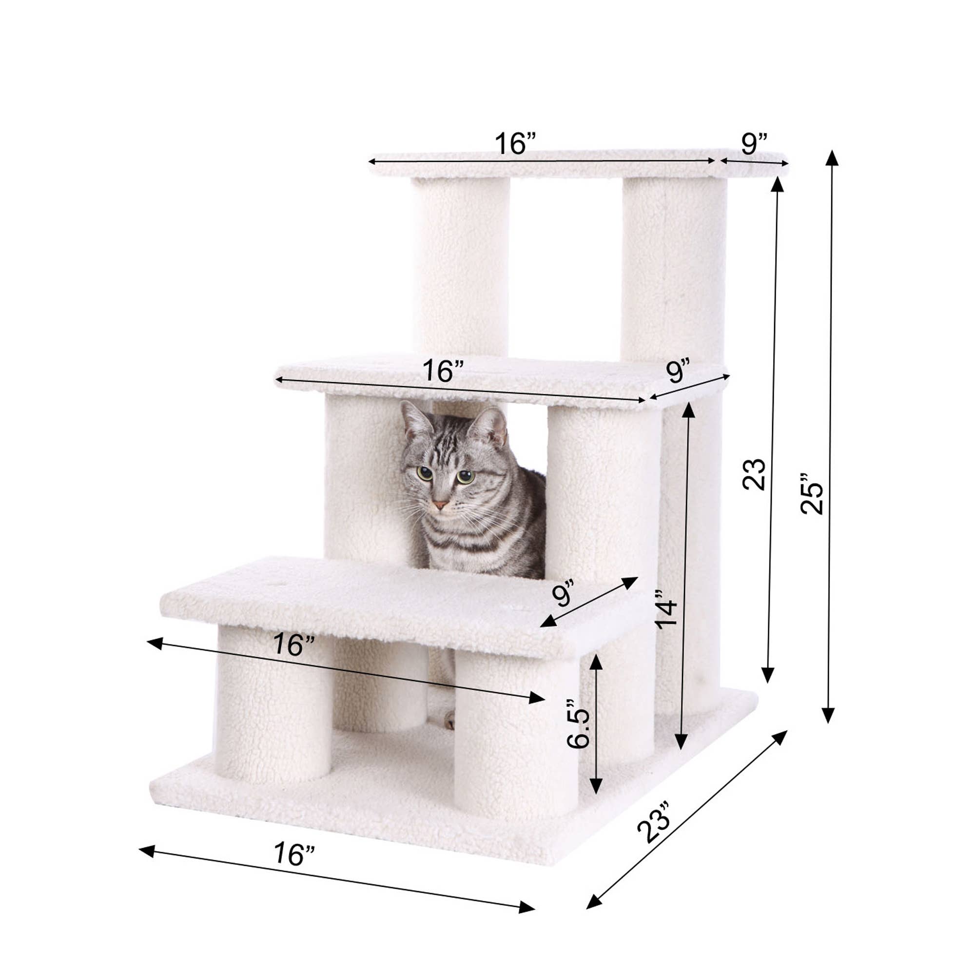 Multi-Level Cat Steps & Lounge Tower – Soft, Stable & Cozy / Torre de Escalones y Descanso para Gatos – Suave, Estable y Acogedora