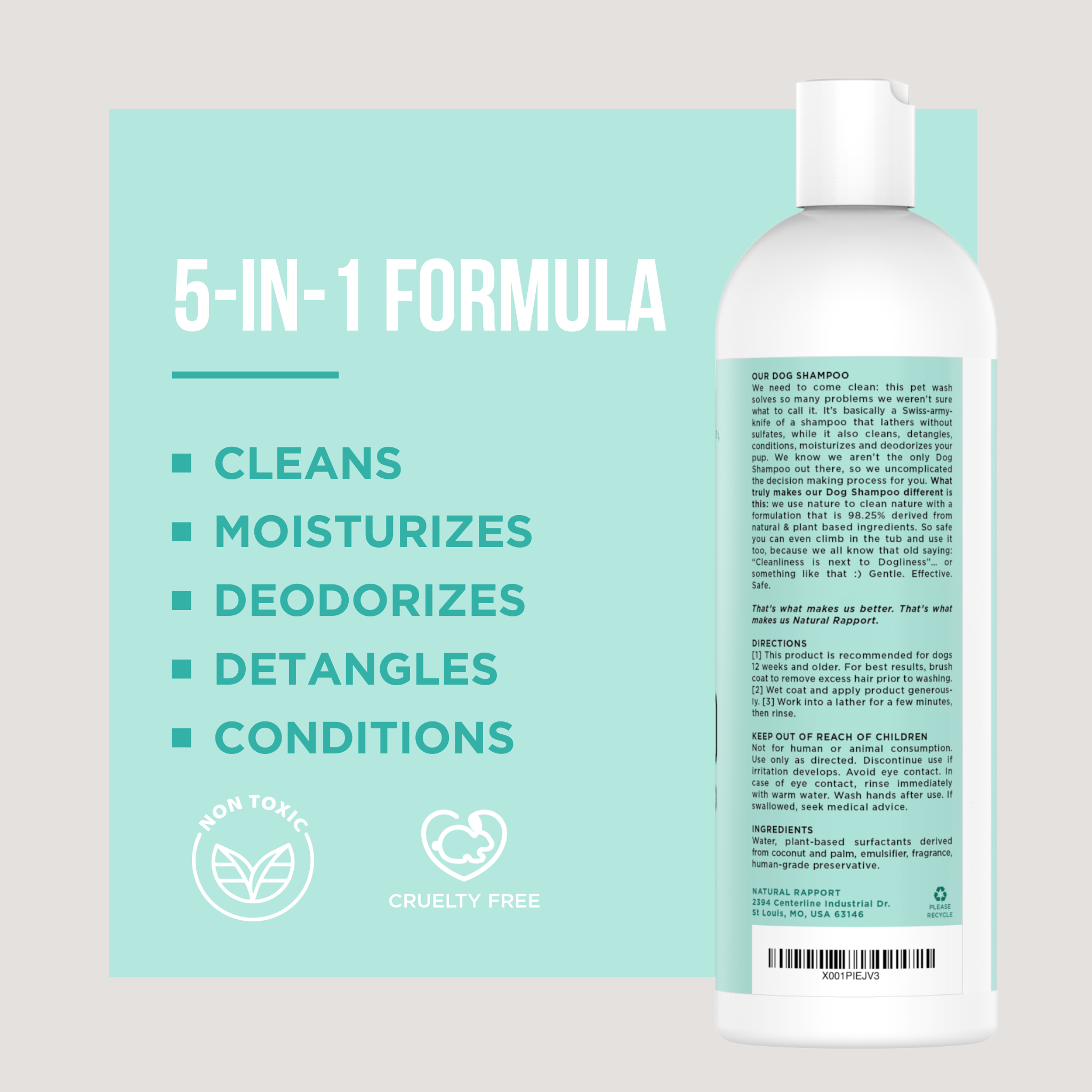 Daily Coat Care Shampoo – Gentle Cleansing (16 oz)/ Shampoo de Cuidado Diario para Pelaje – Limpieza Suave (16 oz)