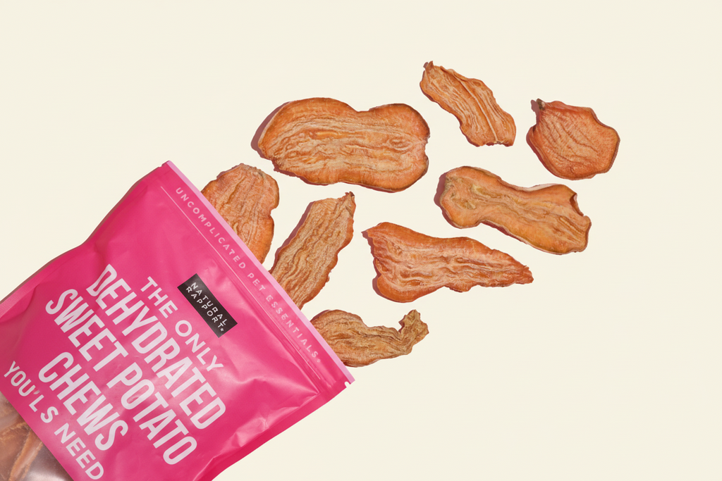 Dehydrated Sweet Potato Chews – Natural Plant-Based Dog Treat (8 oz)/ Sweet Potato Deshidratado – Premio Natural a Base de Plantas (8 oz)