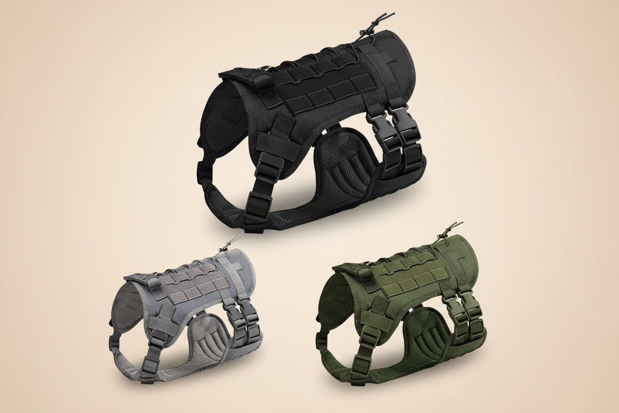 Midnight Tactical Dog Harness Vest | Heavy-Duty Control & Premium Comfort| Chaleco Arnés Táctico Midnight para Perros | Control Resistente y Comodidad Premium