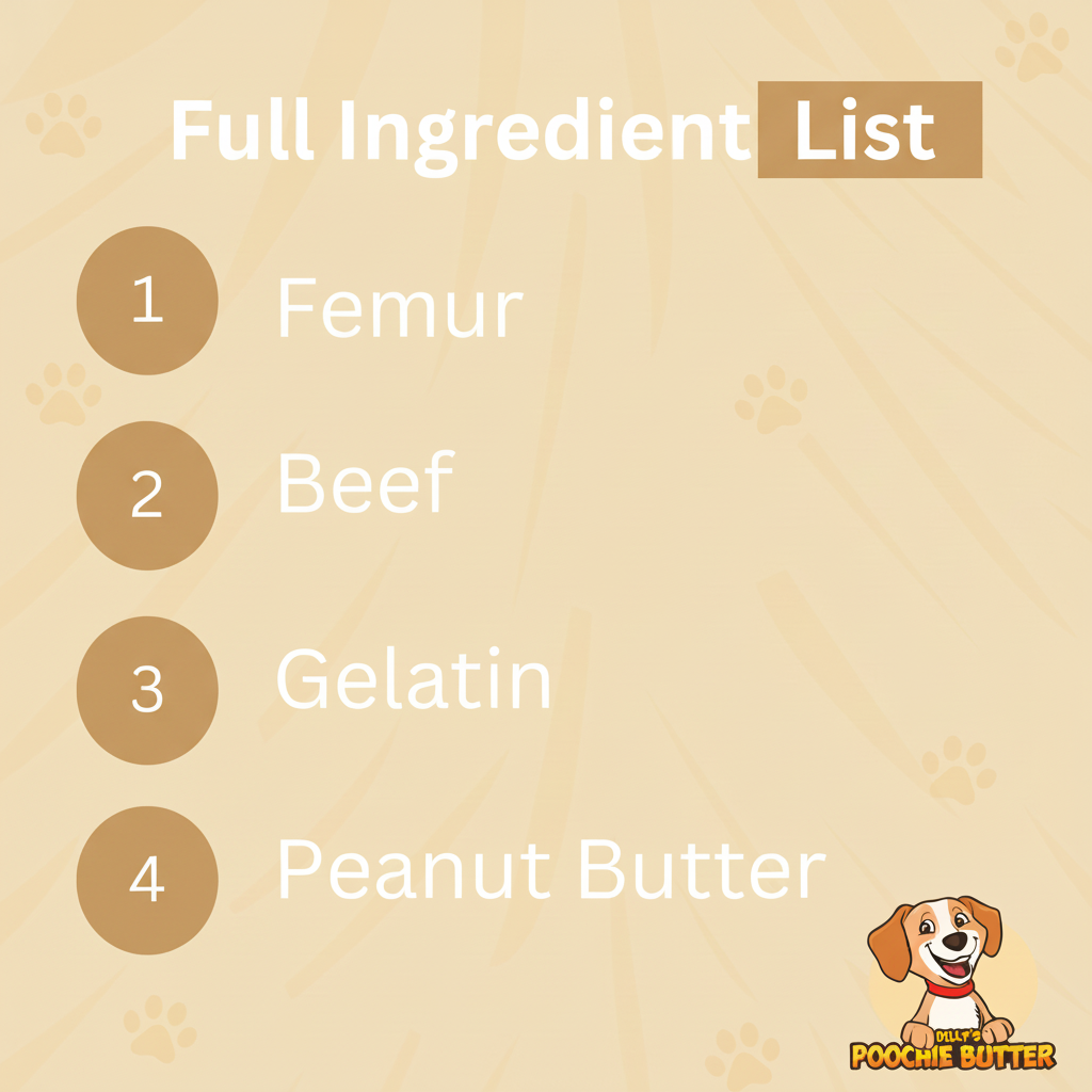 All-Natural Peanut Butter Stuffed Beef Femur – Long-Lasting Chew (3–4”)/ Hueso Natural de Fémur con Mantequilla de Maní – Masticable Duradero (3–4”)