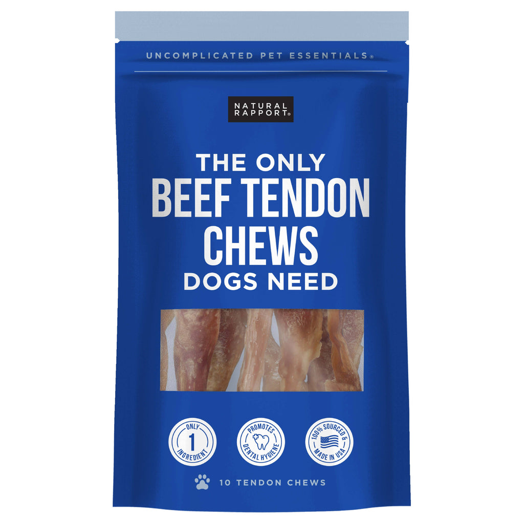 Beef Tendon Chews – Natural Long-Lasting Dog Treat (5 Count)/ Tendones de Res – Premio Natural de Larga Duración (5 Unidades)