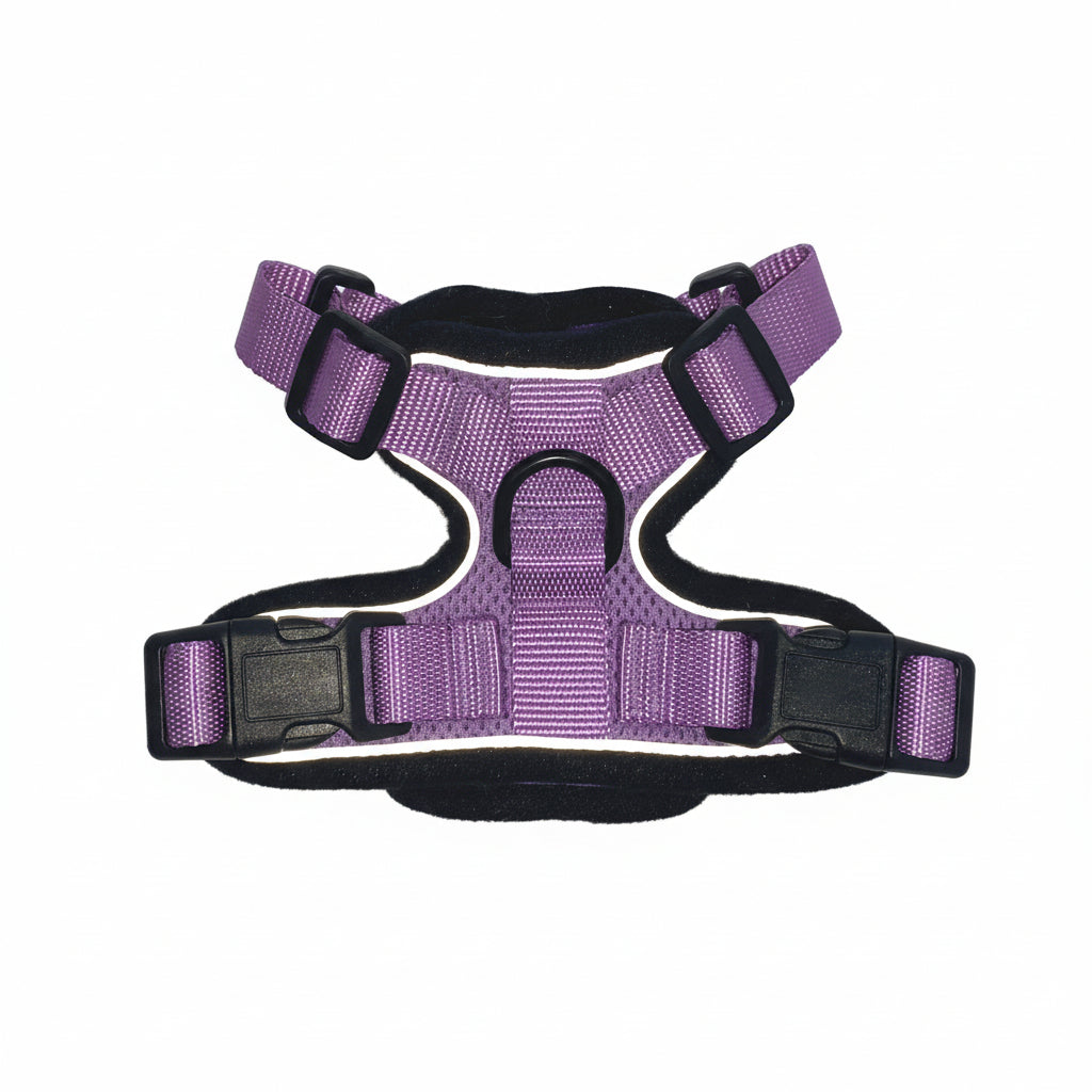 Reflective Cat Harness & Leash Set - Soft, No-Pull, Adjustable, Lilac (Small) / Arnes Reflectivo para Gatos con Correa a juego/Suave, Sin Ahogo, Ajustable - Lila (pequeño)