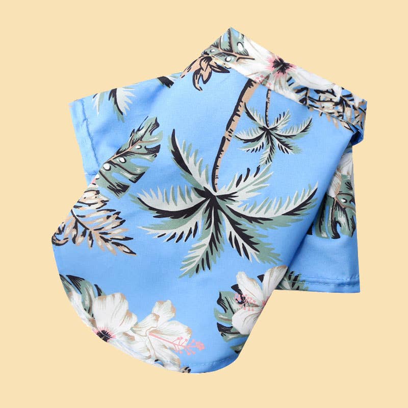 Tropical Pet Shirt – Blue Palm Summer Style 🌴🌊| Small Dogd & cats