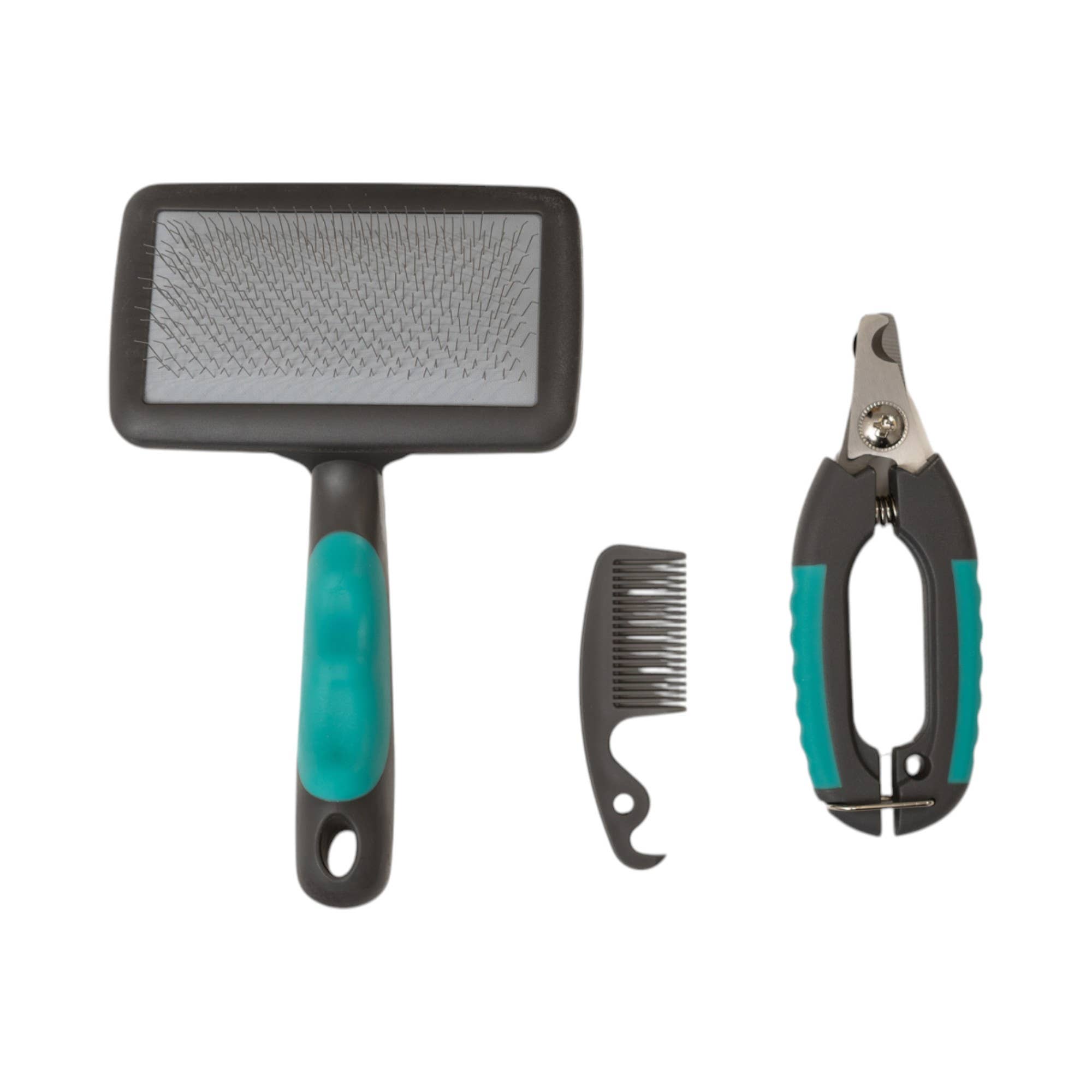 Essential 3-Piece Dog Grooming Kit – Brush, Nail Clipper & Comb