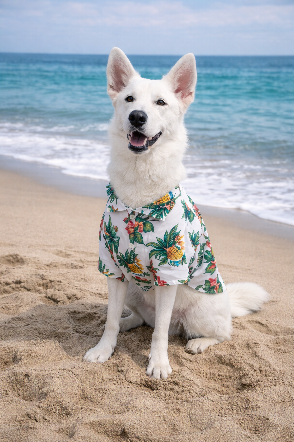 Tropical Pet Shirt – Blue Floral Summer Style 🌊🌺 | Small Dogs & Cats