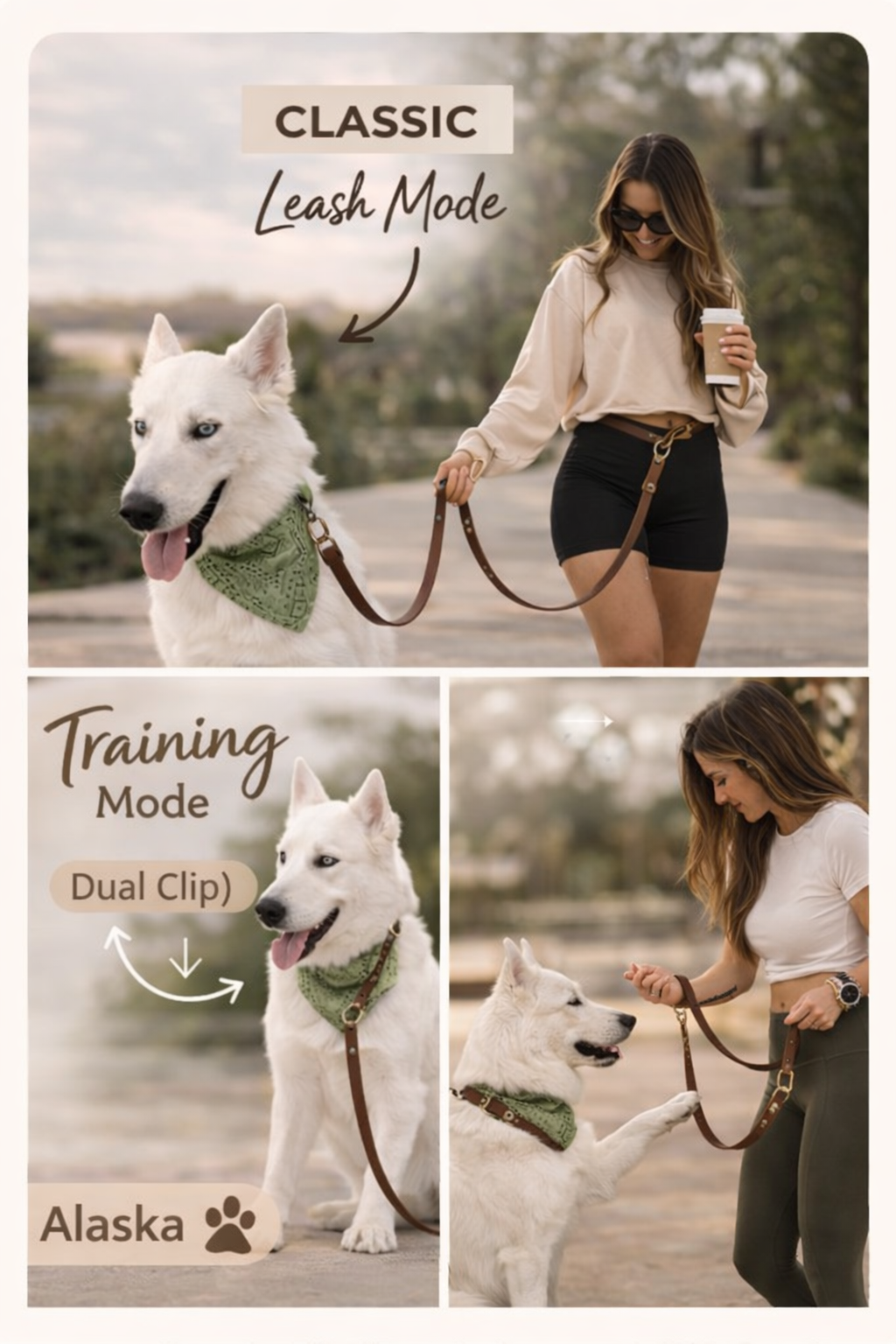Bohio Yukiyu Convertible Hands-Free Dog Leash – Waterproof Biothane Lead (6 ft)